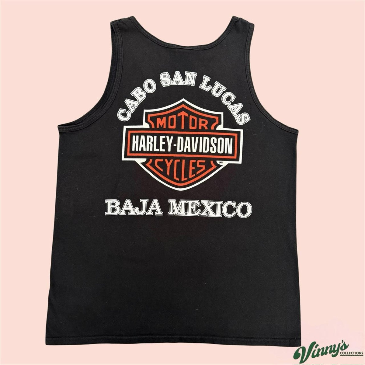 Vintage 90s Harley Davidson Cabo San Lucas Mexico Biker Tank Top Mens XL