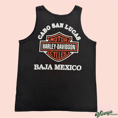 Vintage 90s Harley Davidson Cabo San Lucas Mexico Biker Tank Top Mens XL