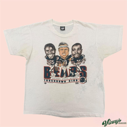 Vintage Screen Stars 1987 Chicago Bears Salem Caricature Football Shirt Mens XL