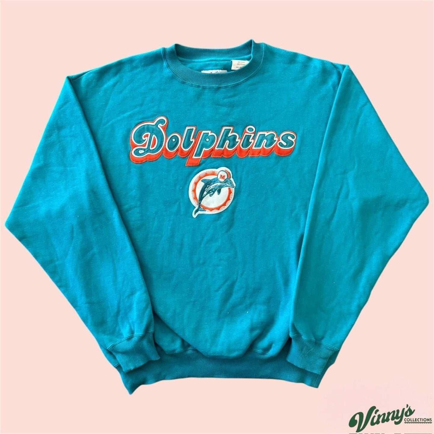 Vintage 90s Majestic NFL Miami Dolphins Crewneck Sweatshirt Mens Large