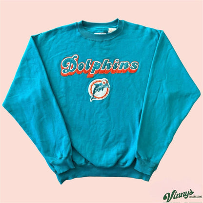 Vintage 90s Majestic NFL Miami Dolphins Crewneck Sweatshirt Mens Large