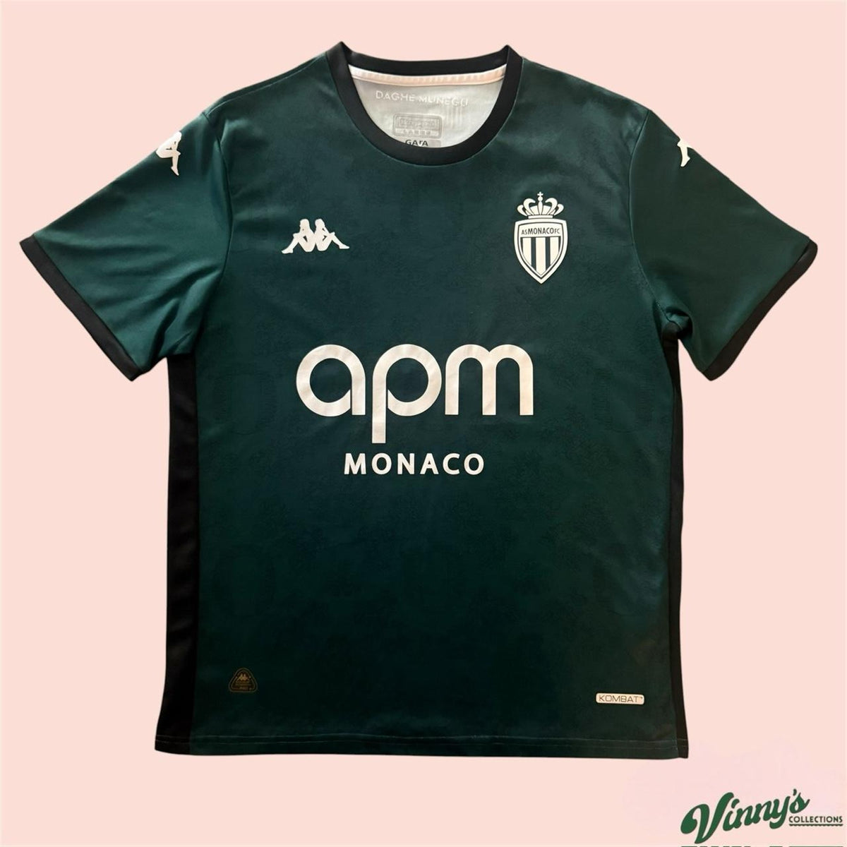 Kappa 2024/25 AS Monaco Away Soccer Jersey Kit Mens Large
