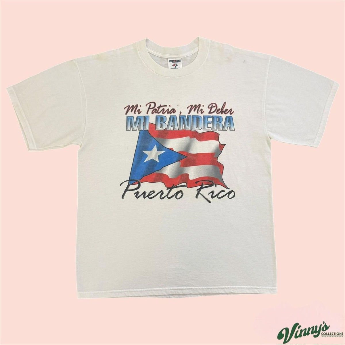 Vintage 00s Y2K Jerzees Puerto Rico Mi Patria Mi Bandera Shirt Mens Large