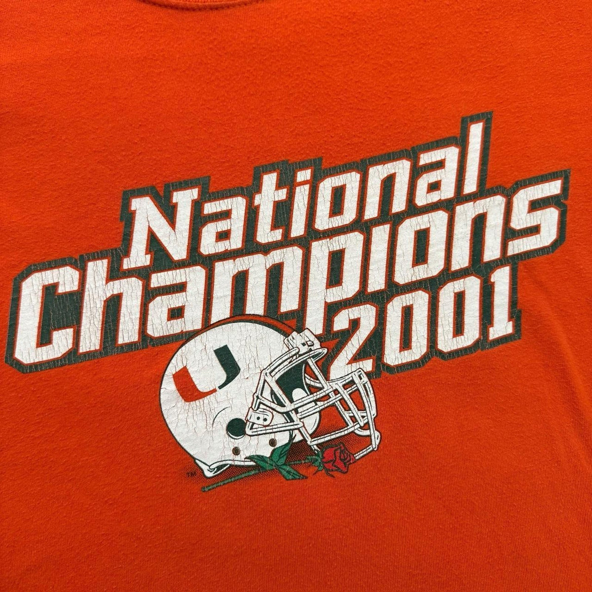 Vintage Y2K Champion Miami Hurricanes 2001 National Champions LS Shirt Mens XL