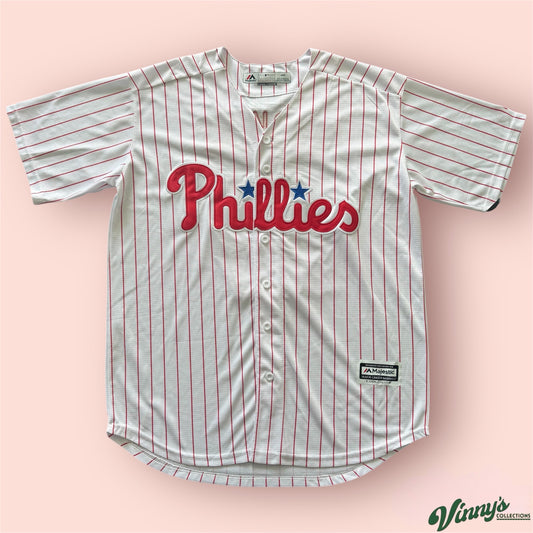 Majestic MLB Philadelphia Phillies Rhys Hoskins Baseball Jersey Mens Medium