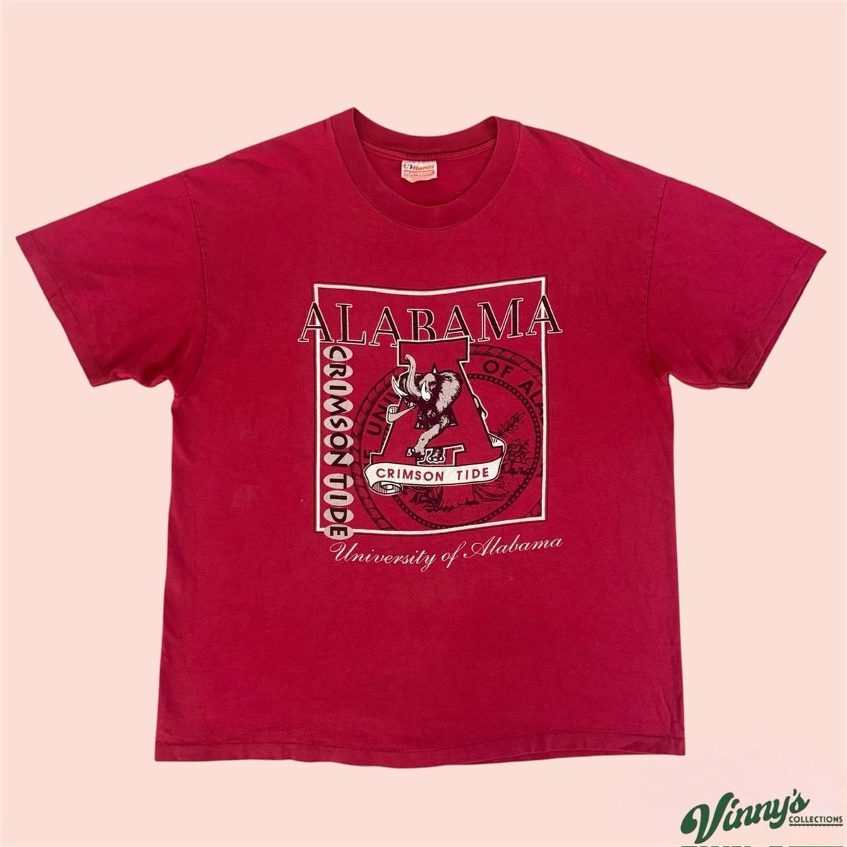 Vintage 90s Hanes Alabama Crimson Tide College Shirt Mens XL