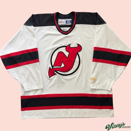 Vintage 90s CCM NHL New Jersey Devils White Hockey Jersey Mens XL