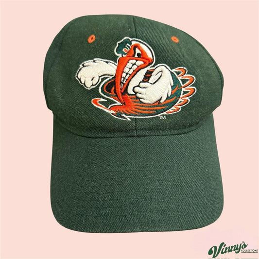 Vintage 00s Y2K Zephyr Miami Hurricanes College Fitted Hat Sz 7 1/8