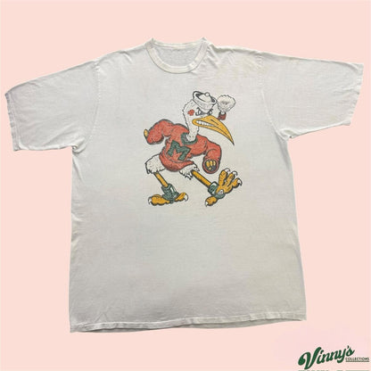 Vintage 90s Miami Hurricanes College Shirt Mens 4XL