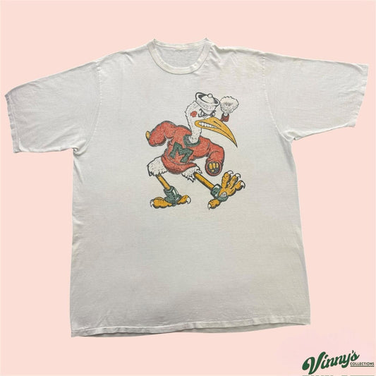 Vintage 90s Miami Hurricanes College Shirt Mens 4XL
