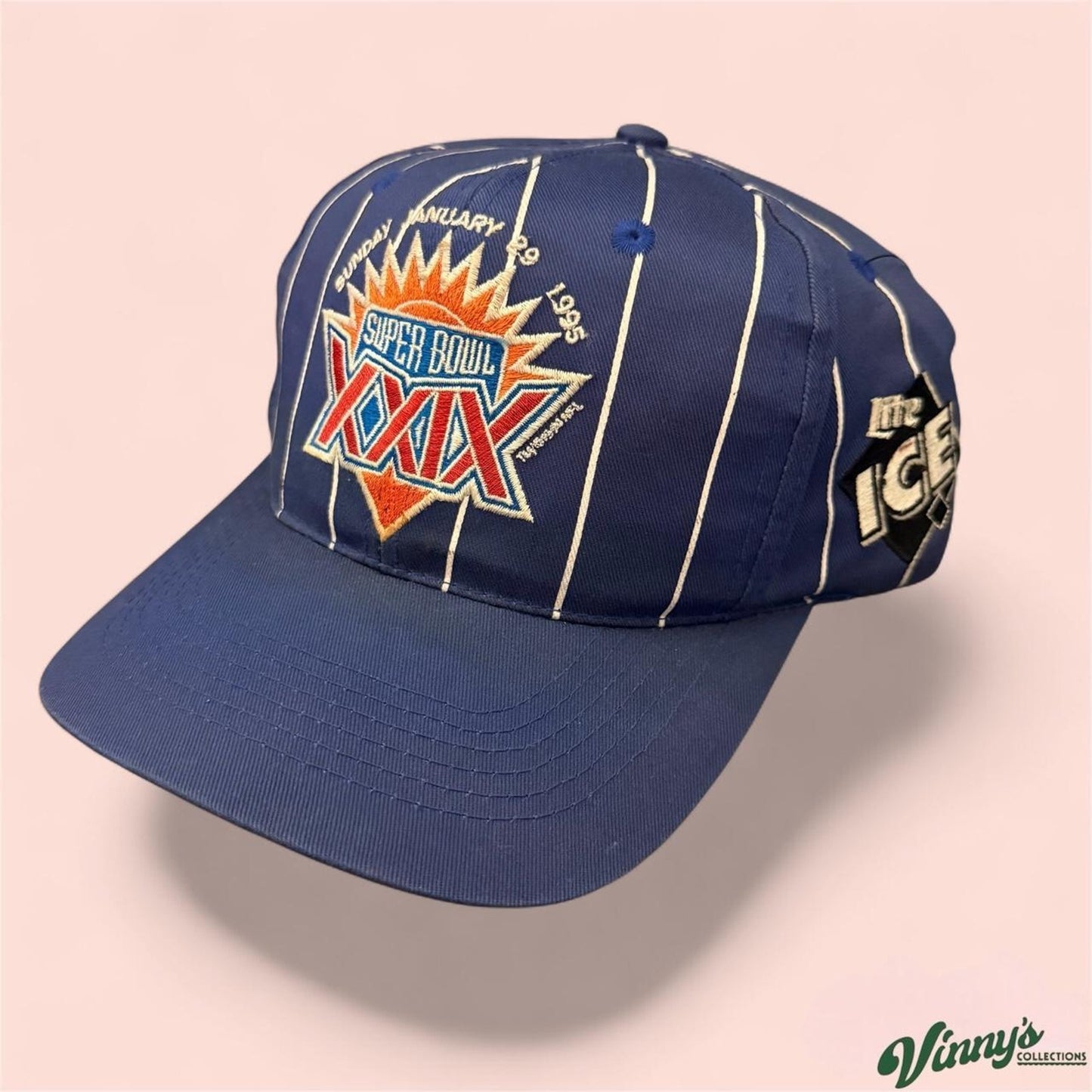 Vintage 1995 NFL Super Bowl XXIX Pinstripe Football Snapback Hat