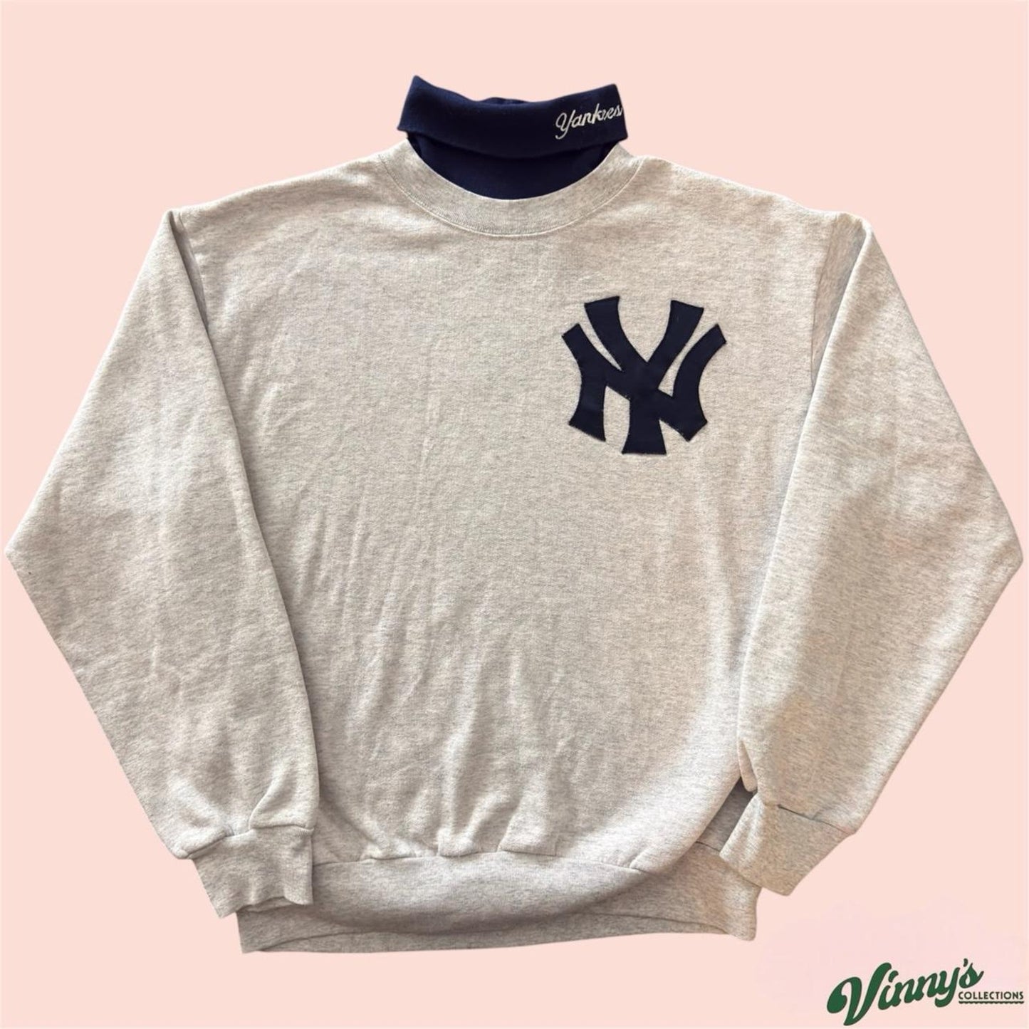Vintage Majestic MLB New York Yankees Mockneck Baseball Sweatshirt Mens Medium