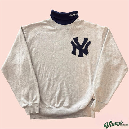 Vintage Majestic MLB New York Yankees Mockneck Baseball Sweatshirt Mens Medium