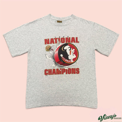 Vintage Nutmeg 1993 Florida State Seminoles National Champions Shirt Mens Large