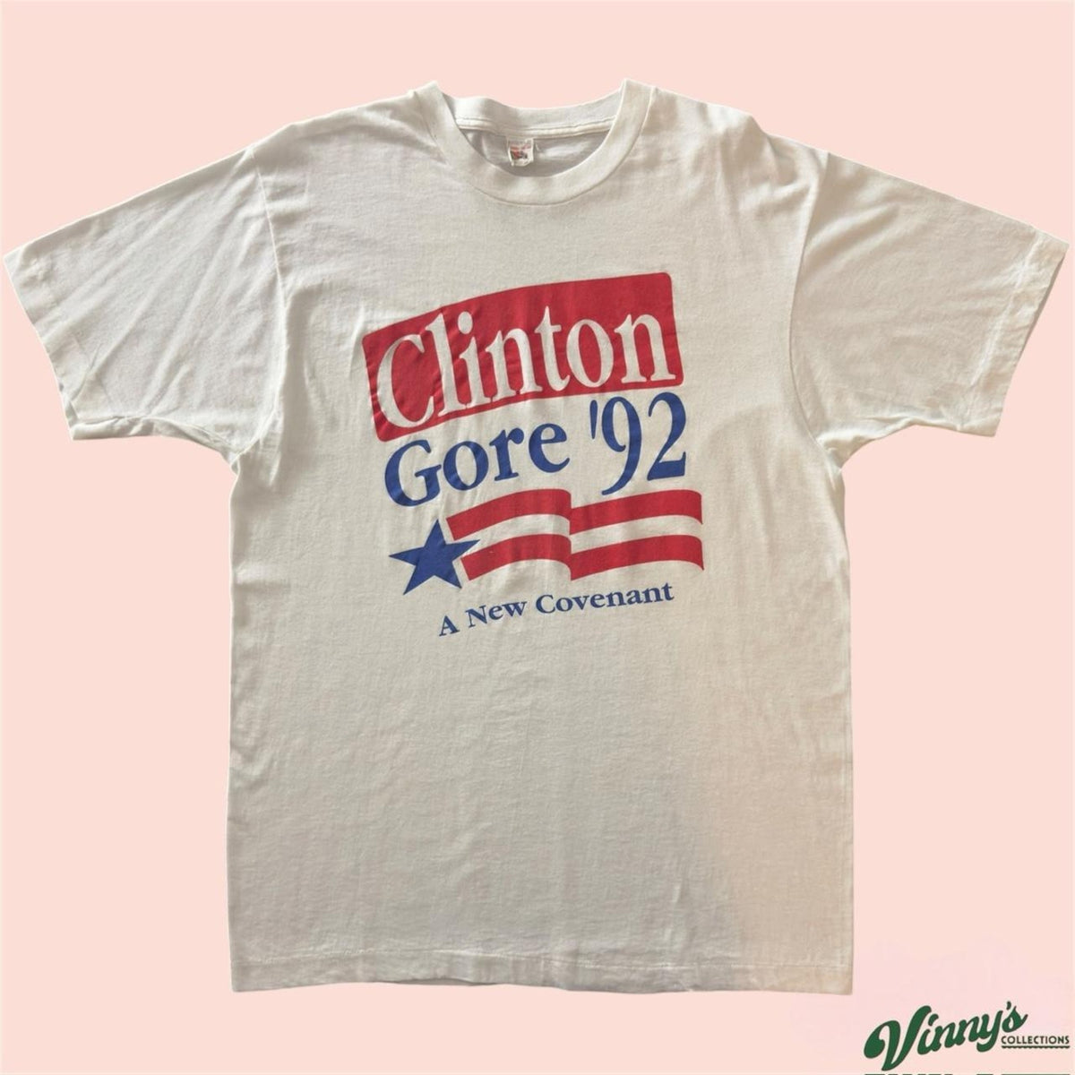 Vintage Fruit of the Loom 1992 Bill Clinton Al Gore A New Covenant Shirt Mens XL