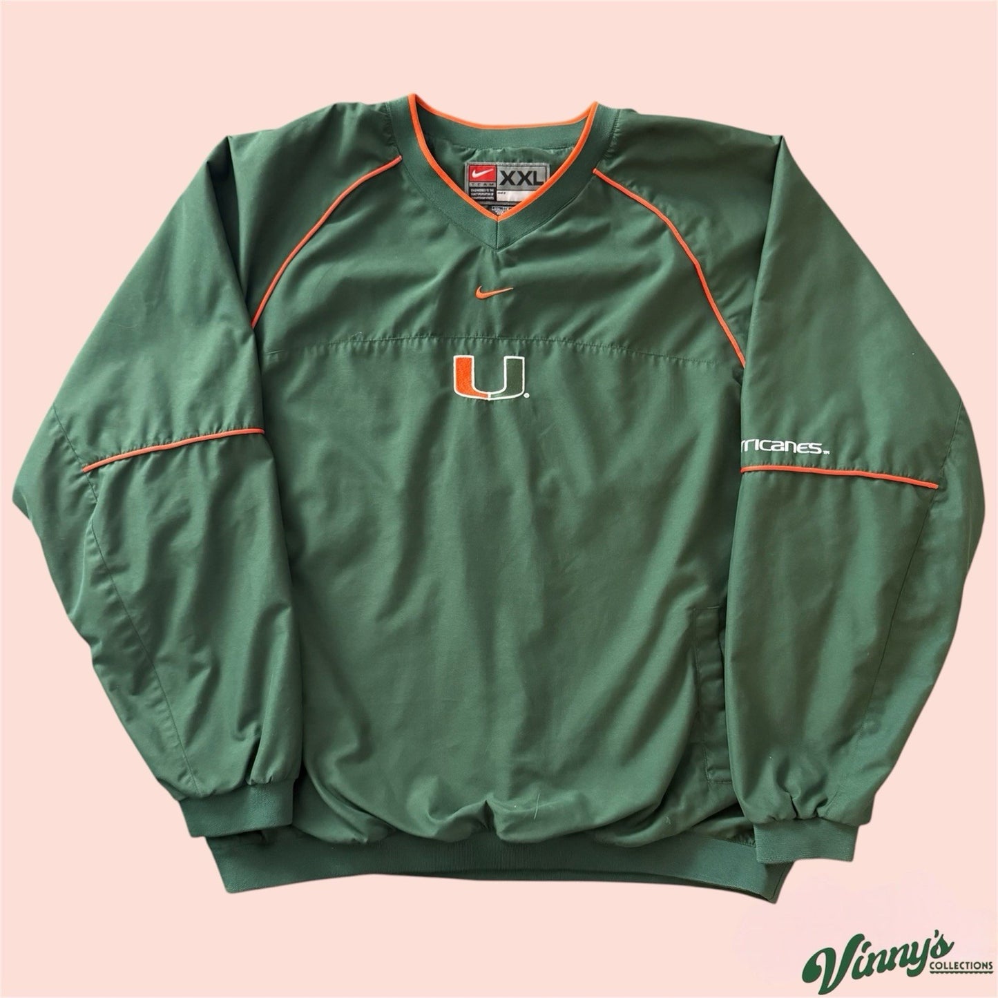 Nike NCAA Miami Hurricanes College Pullover Jacket Mens 2XL