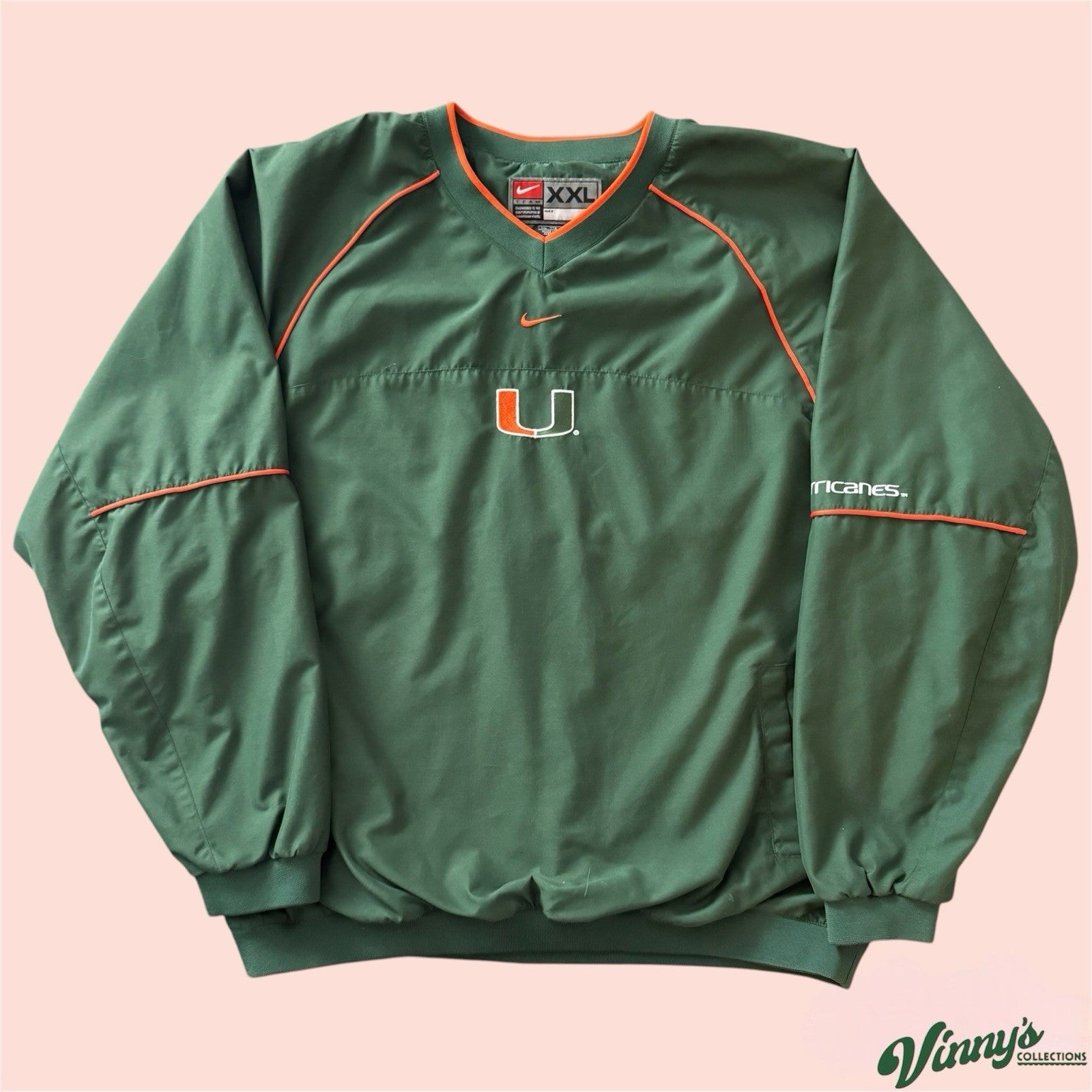 Nike NCAA Miami Hurricanes College Pullover Jacket Mens 2XL