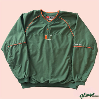 Nike NCAA Miami Hurricanes College Pullover Jacket Mens 2XL