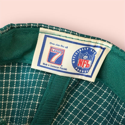 Vintage Logo 7 NFL Miami Dolphins Football Plaid SnapBack Hat
