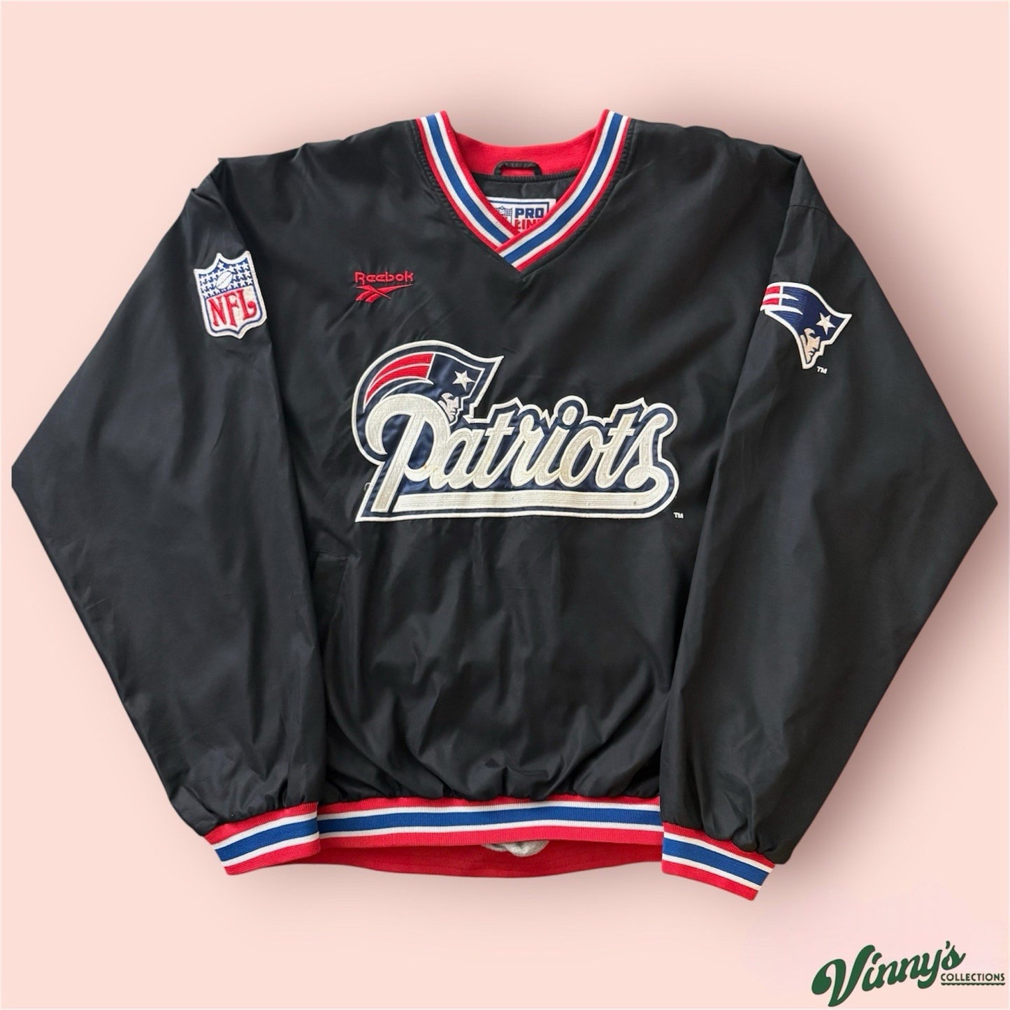 Reebok NFL New England Patriots Football Pullover Jacket Mens XL