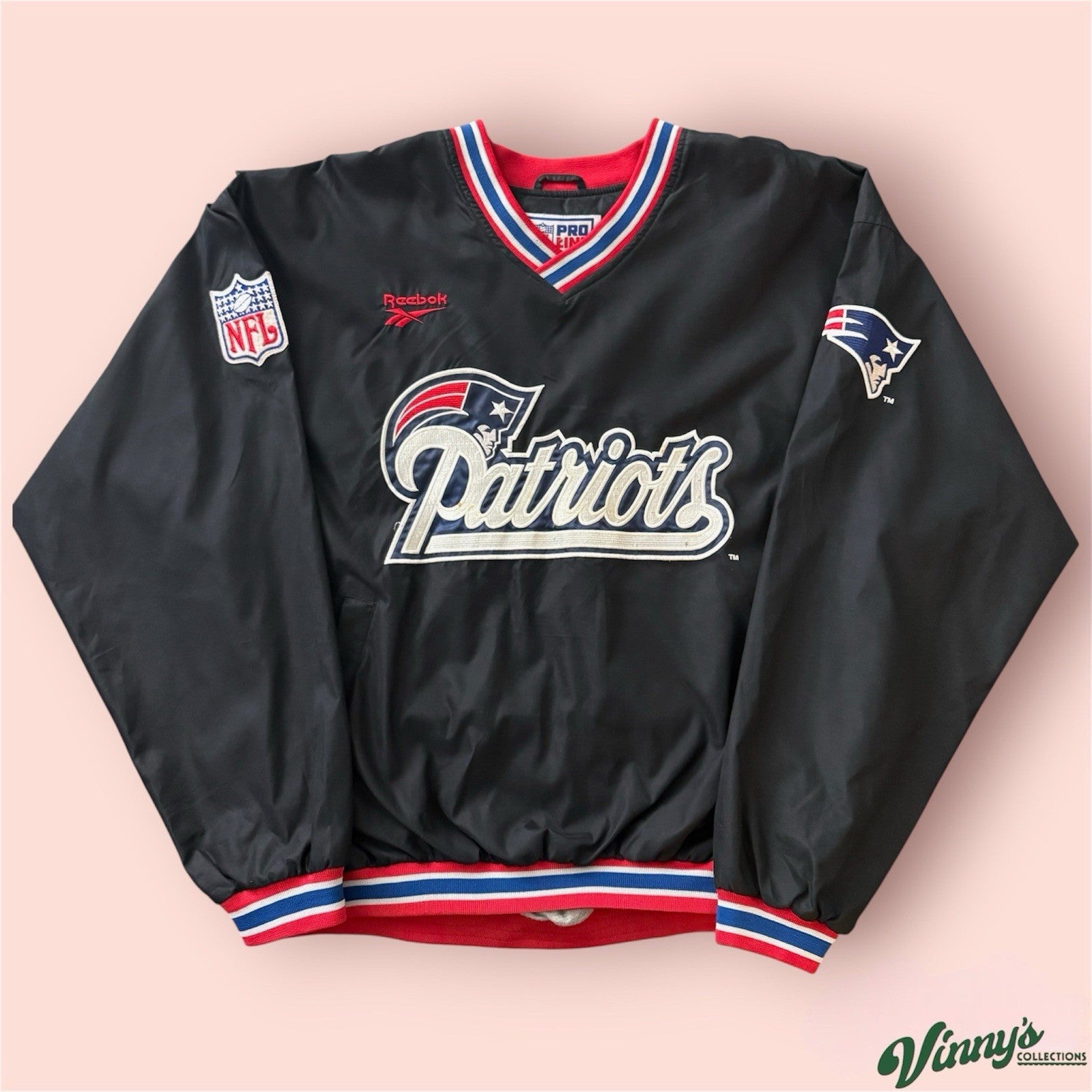 Reebok NFL New England Patriots Football Pullover Jacket Mens XL