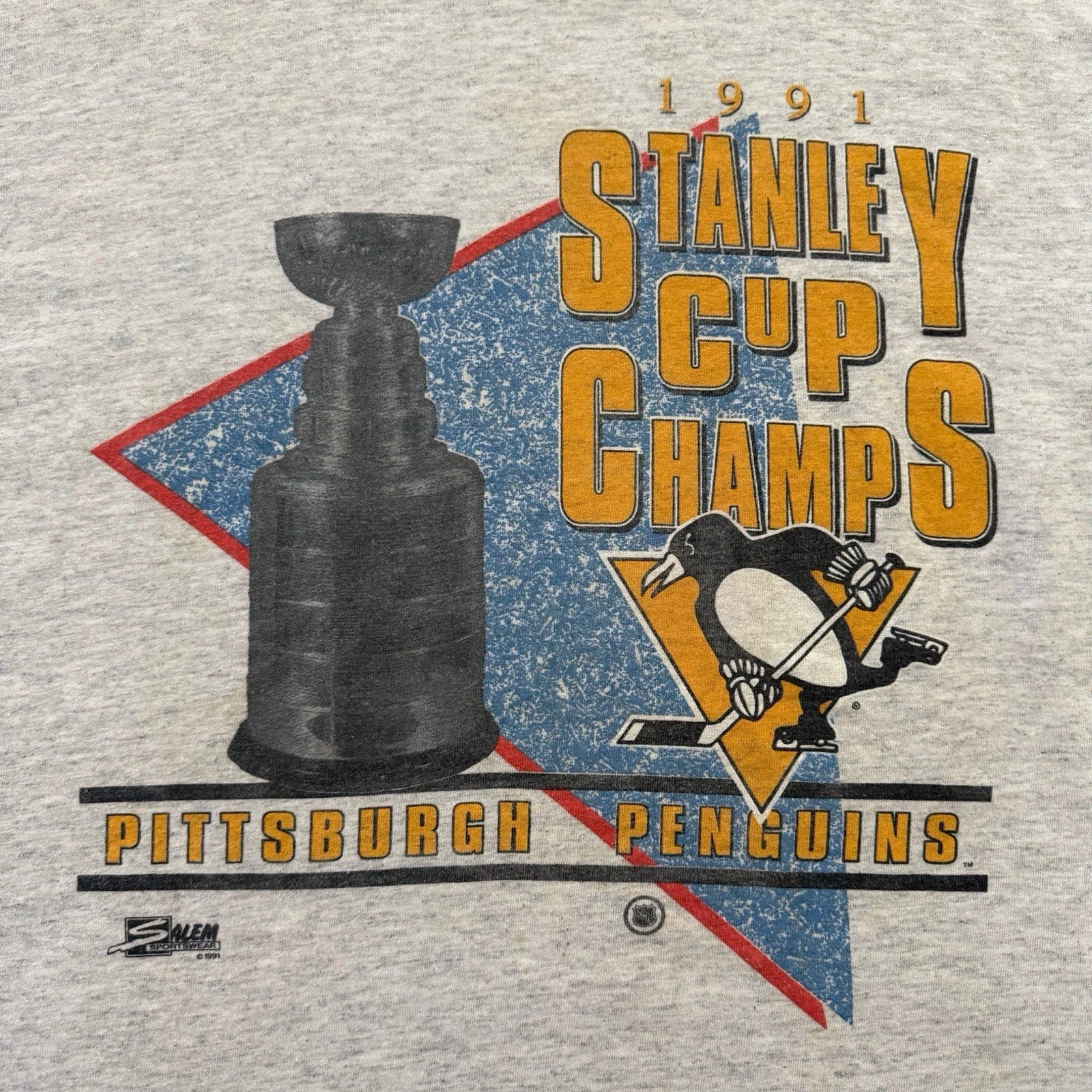 Vintage 1991 Salem Sportswear NHL Pittsburgh Penguins Hockey Shirt Mens XL