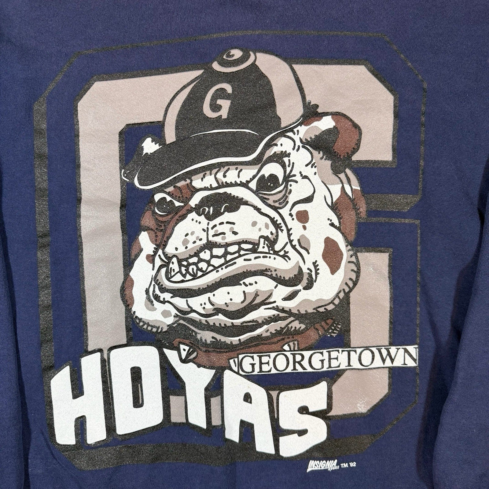 Vintage 1992 NCAA Georgetown Hoyas College Sweatshirt Mens Large