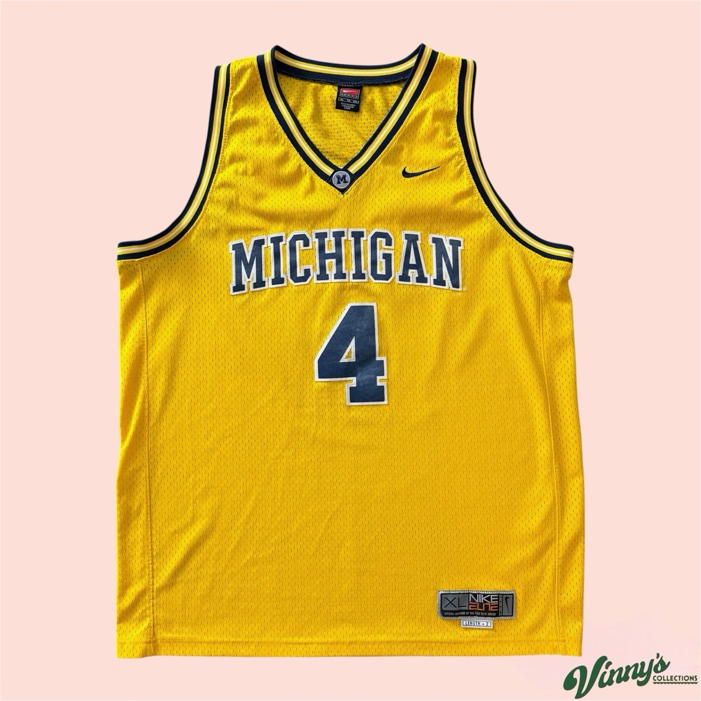 Nike NCAA Michigan Wolverines #4 Chris Webber College Basketball Jersey Mens XL
