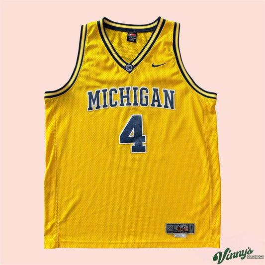 Nike NCAA Michigan Wolverines #4 Chris Webber College Basketball Jersey Mens XL