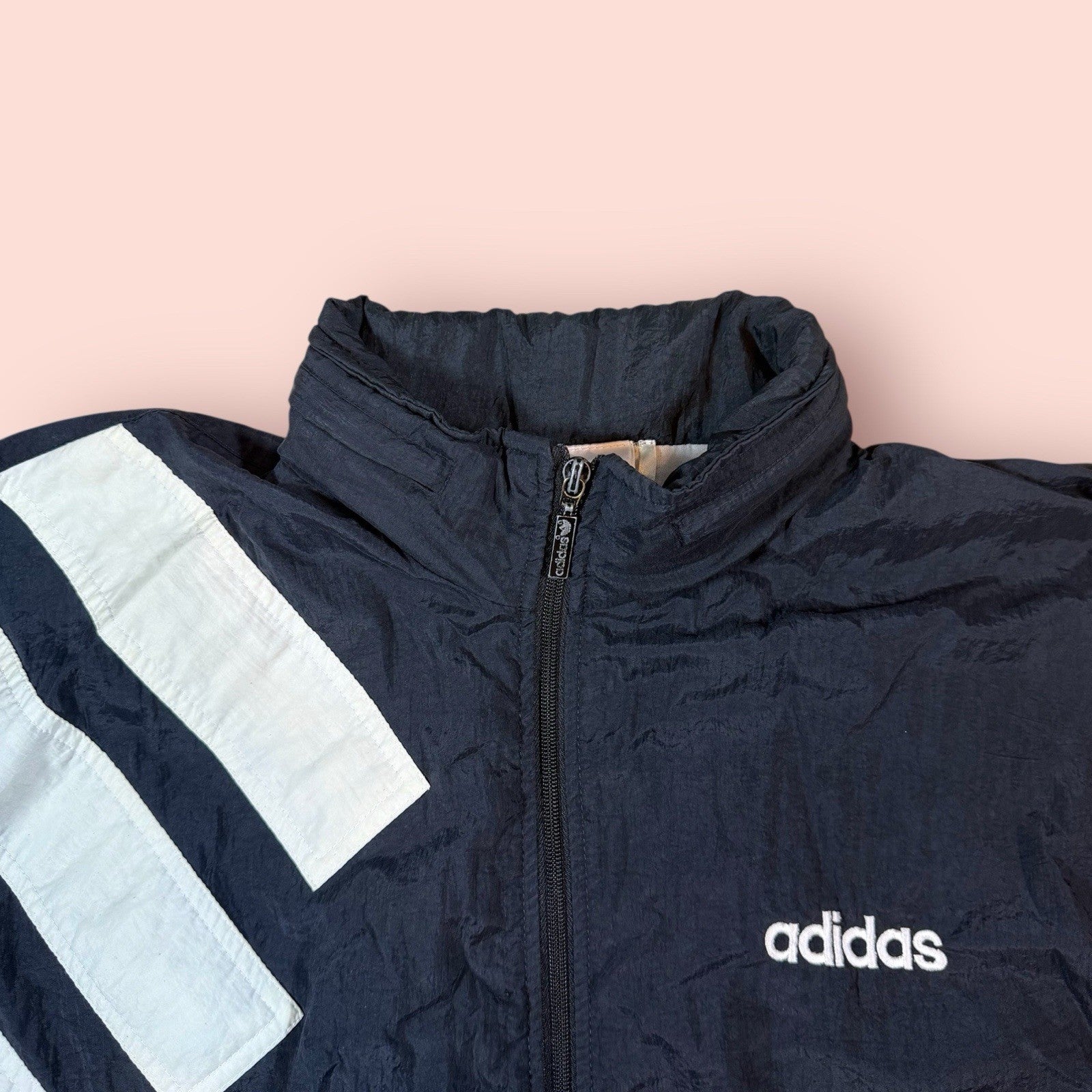 Vintage Adidas Three Stripes Windbreaker Jacket Mens Large
