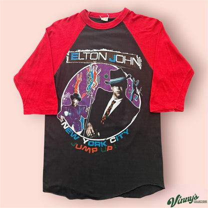 Vintage 1982 Elton John Jump Up! Tour New York Baseball Shirt Mens Medium