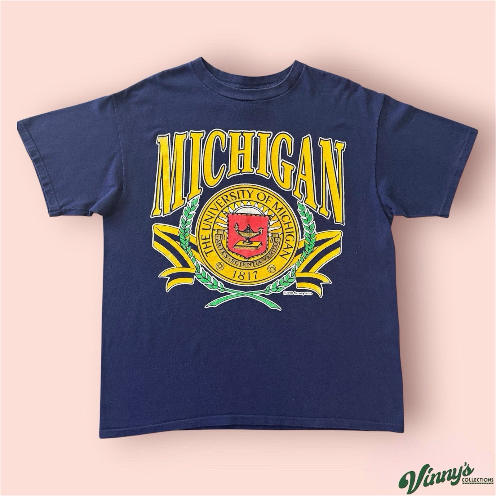 Vintage Nutmeg NCAA Michigan Wolverines College Shirt Mens XL