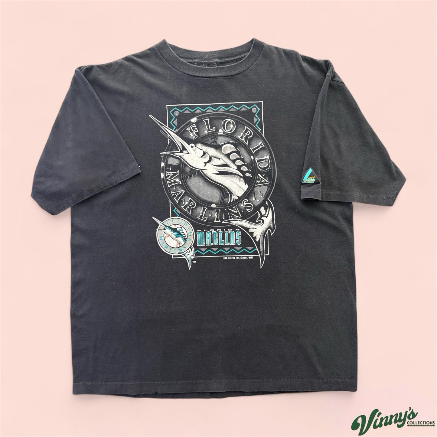 Vintage 1992 Logo Athletic MLB Florida Marlins Baseball Shirt Mens XL