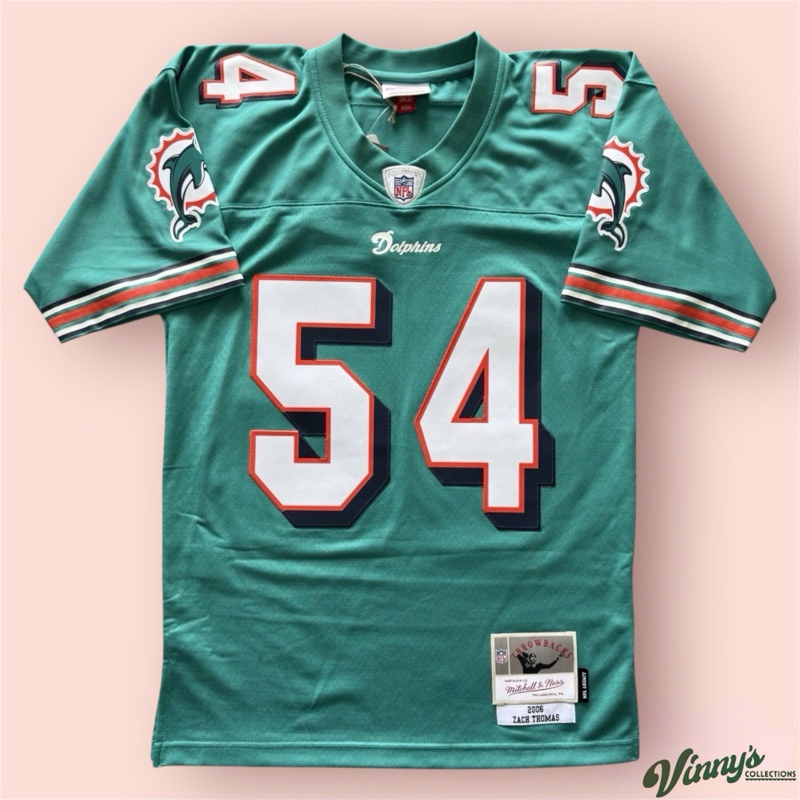Mitchell & Ness NFL Miami Dolphins Zach Thomas Football Jersey Mens Small 36