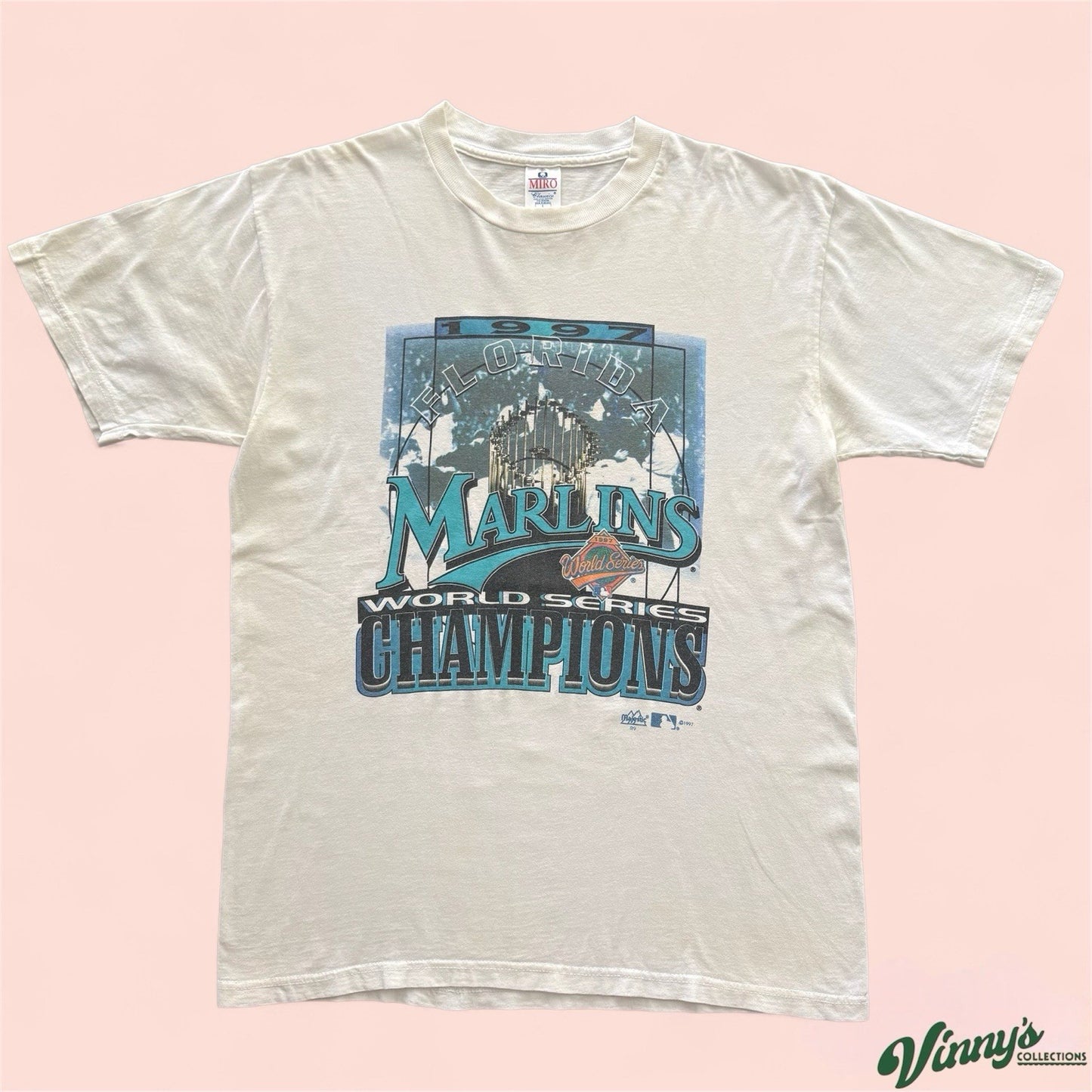 Vintage Miro MLB Florida Marlins 1997 World Series Baseball Shirt Mens Large