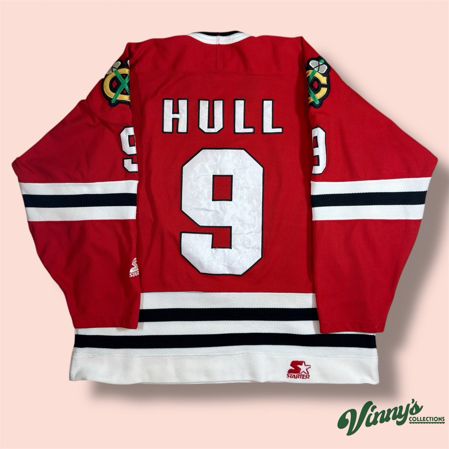 Vintage Starter NHL Chicago Blackhawks Bobby Hull Hockey Jersey Mens XL