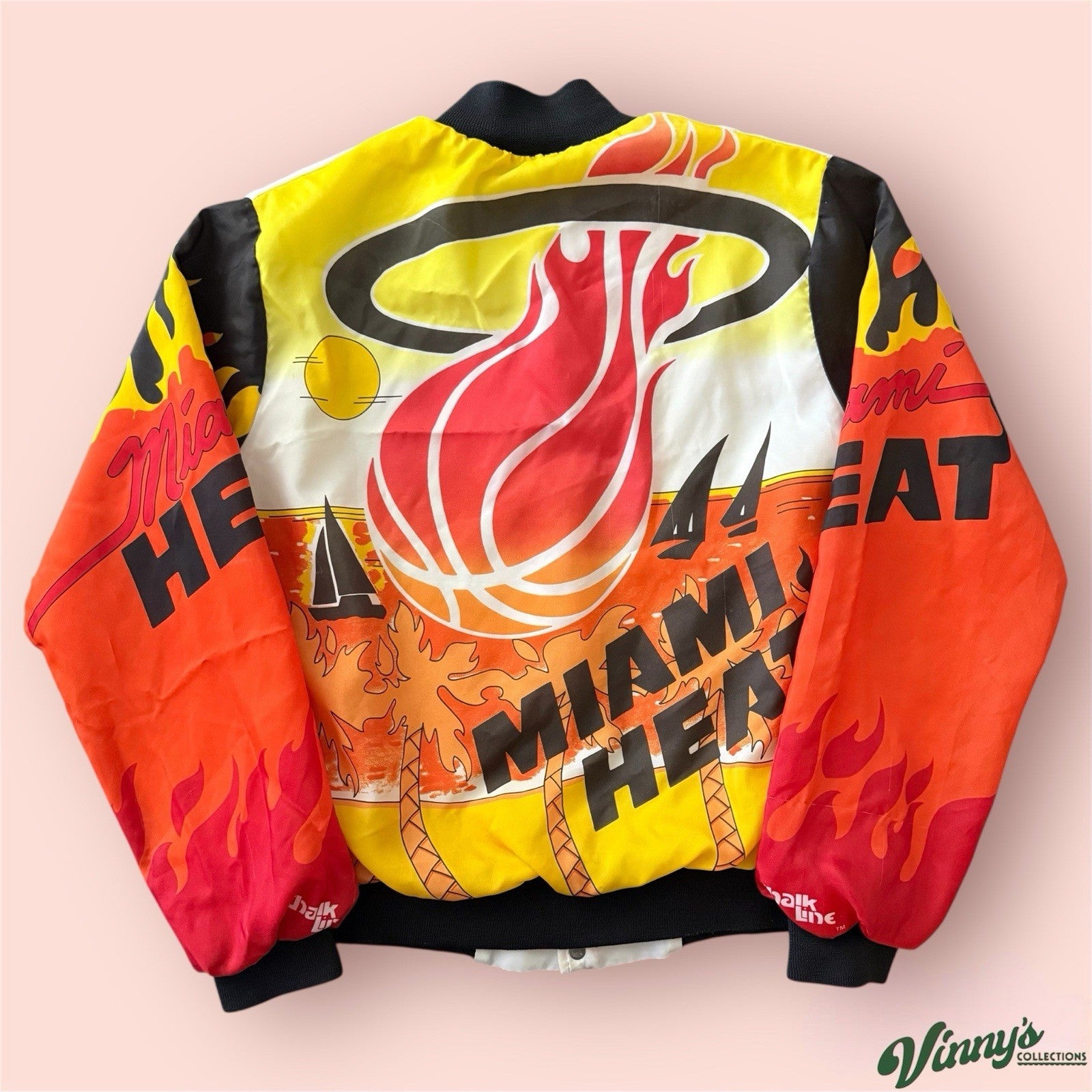 Vintage Chalk Line NBA Miami Heat Basketball Bomber Jacket Mens Small
