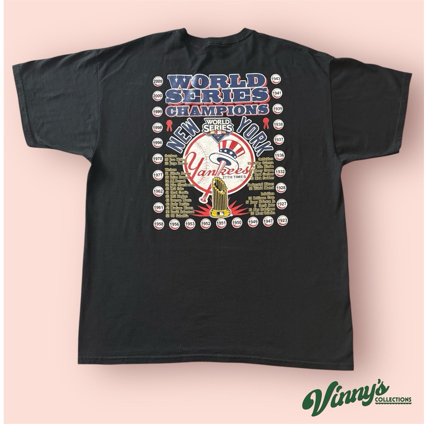 Vintage 2009 MLB New York Yankees World Series Baseball Shirt Mens 3XL