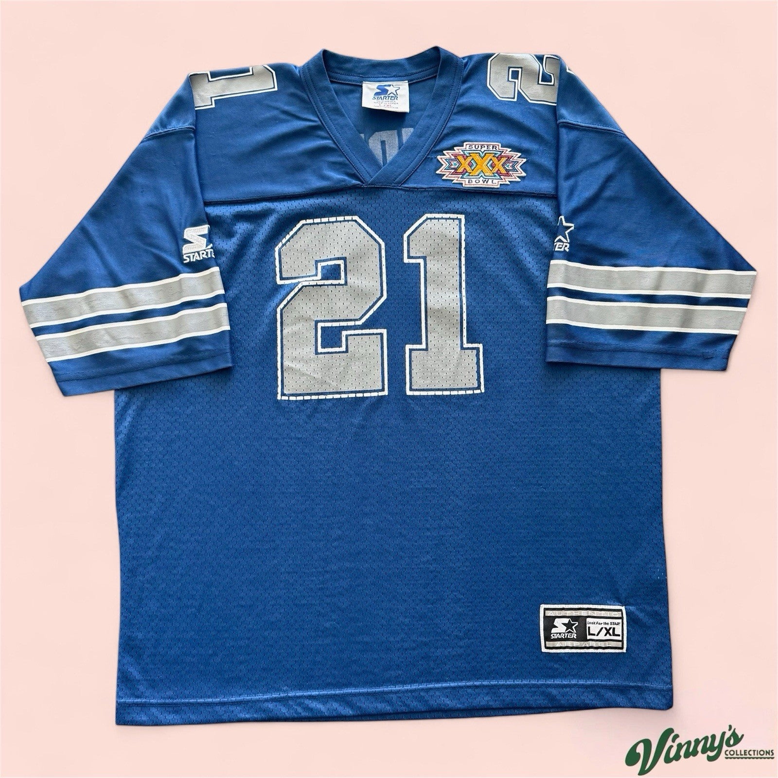 Vintage Starter NFL Dallas Cowboys Deion Sanders Football Jersey Youth XL