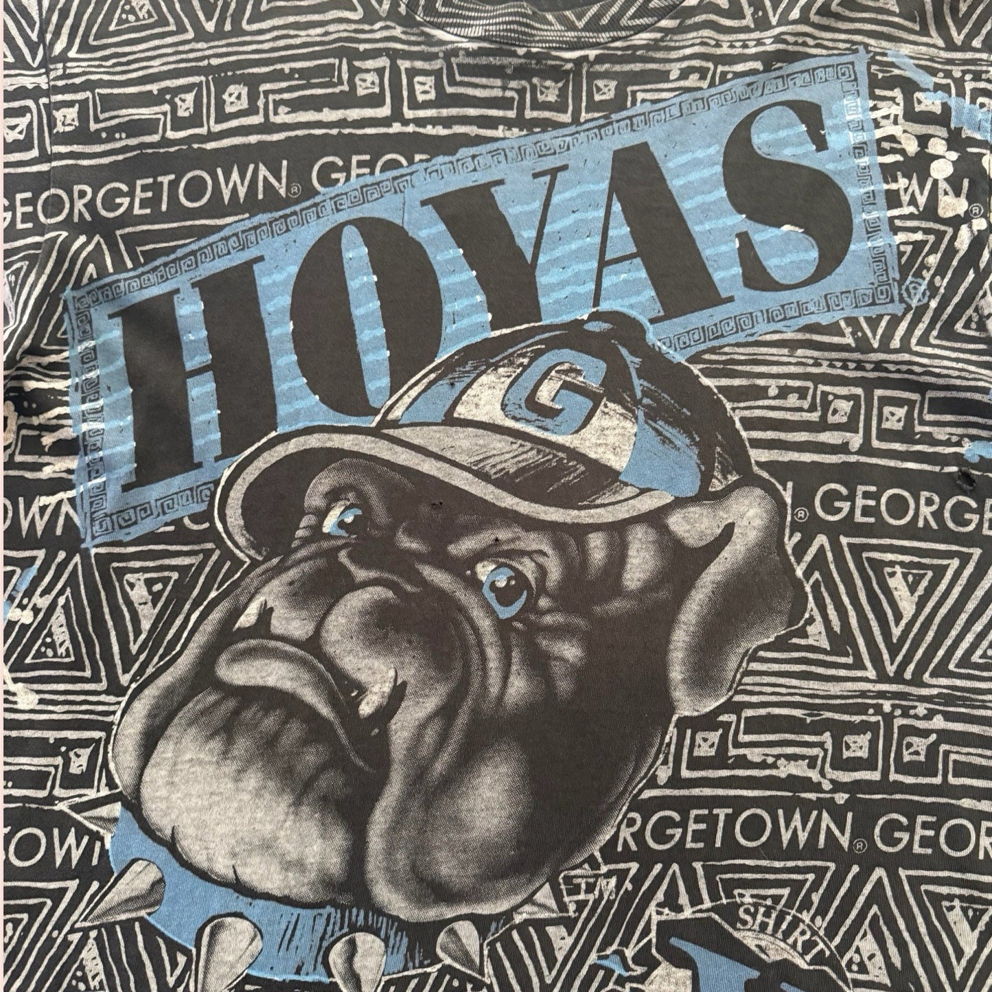 Vintage NCAA Georgetown Hoyas AOP College Shirt Mens XL