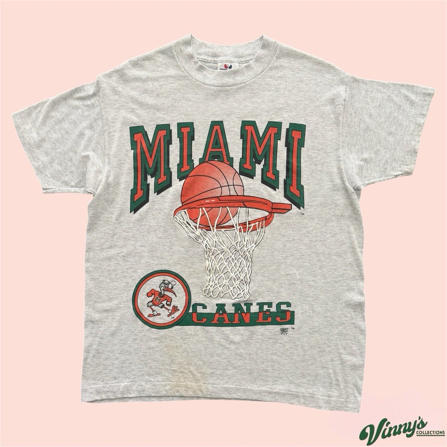 Vintage NCAA Miami Hurricanes College Basketball Shirt Mens Large