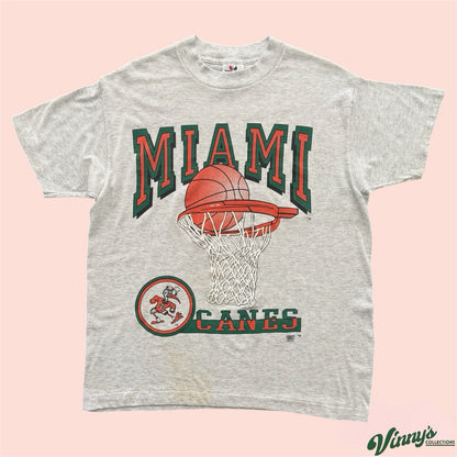 Vintage NCAA Miami Hurricanes College Basketball Shirt Mens Large