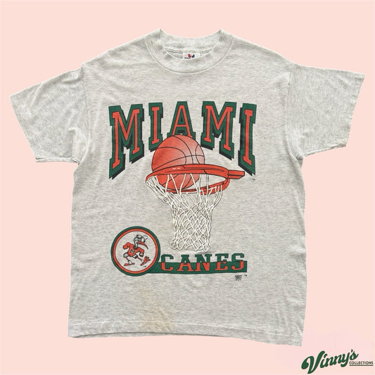 Vintage NCAA Miami Hurricanes College Basketball Shirt Mens Large