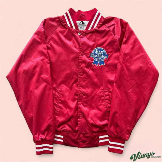 Vintage Augusta Pabst Blue Ribbon Beer PBR Bomber Jacket Mens Small