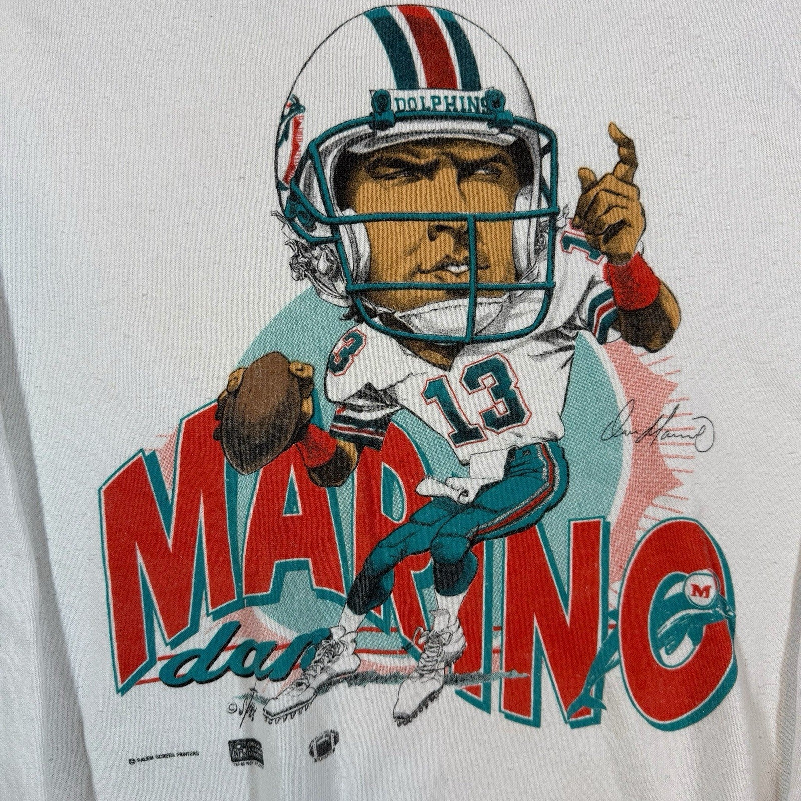 Vintage NFL Miami Dolphins Dan Marino Football Sweatshirt Mens Large