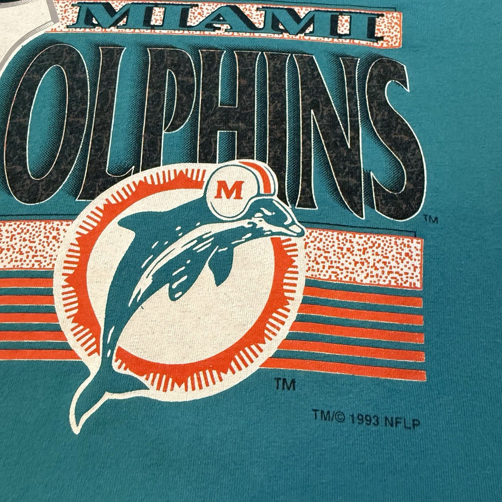 Vintage Trench 1993 NFL Miami Dolphins Football Shirt Mens Large