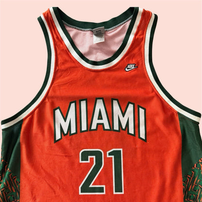 Nike NCAA Miami Hurricanes #21 College Basketball Jersey Mens XL