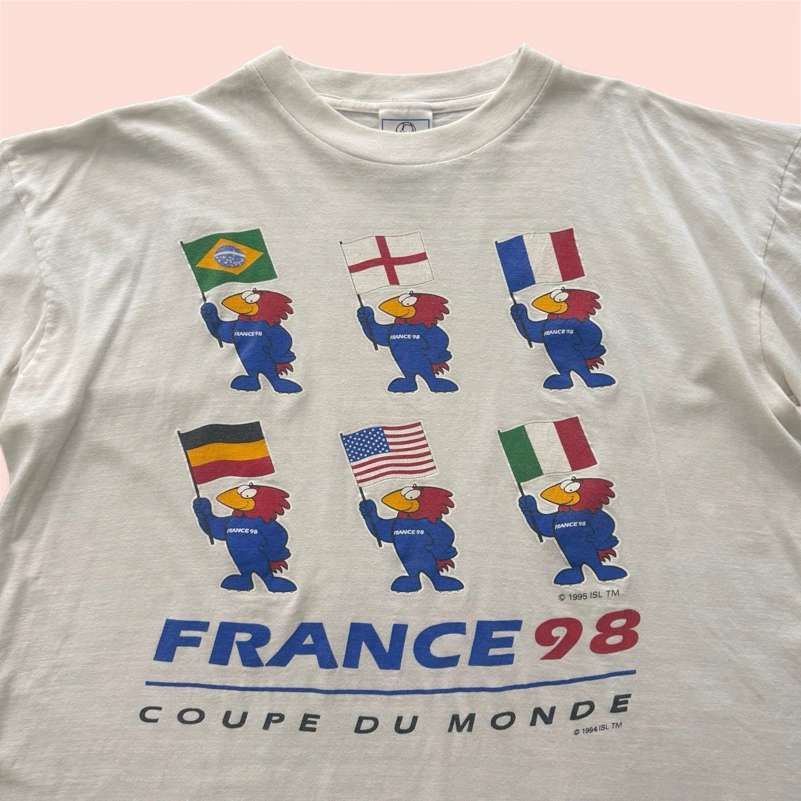 Vintage 1998 France World Cup Coupe Du Monde Soccer Shirt Mens Large