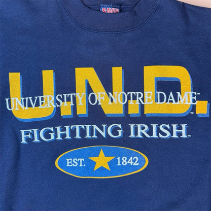 Vintage Savvy NCAA Notre Dame Fighting Irish College Sweatshirt Mens XL