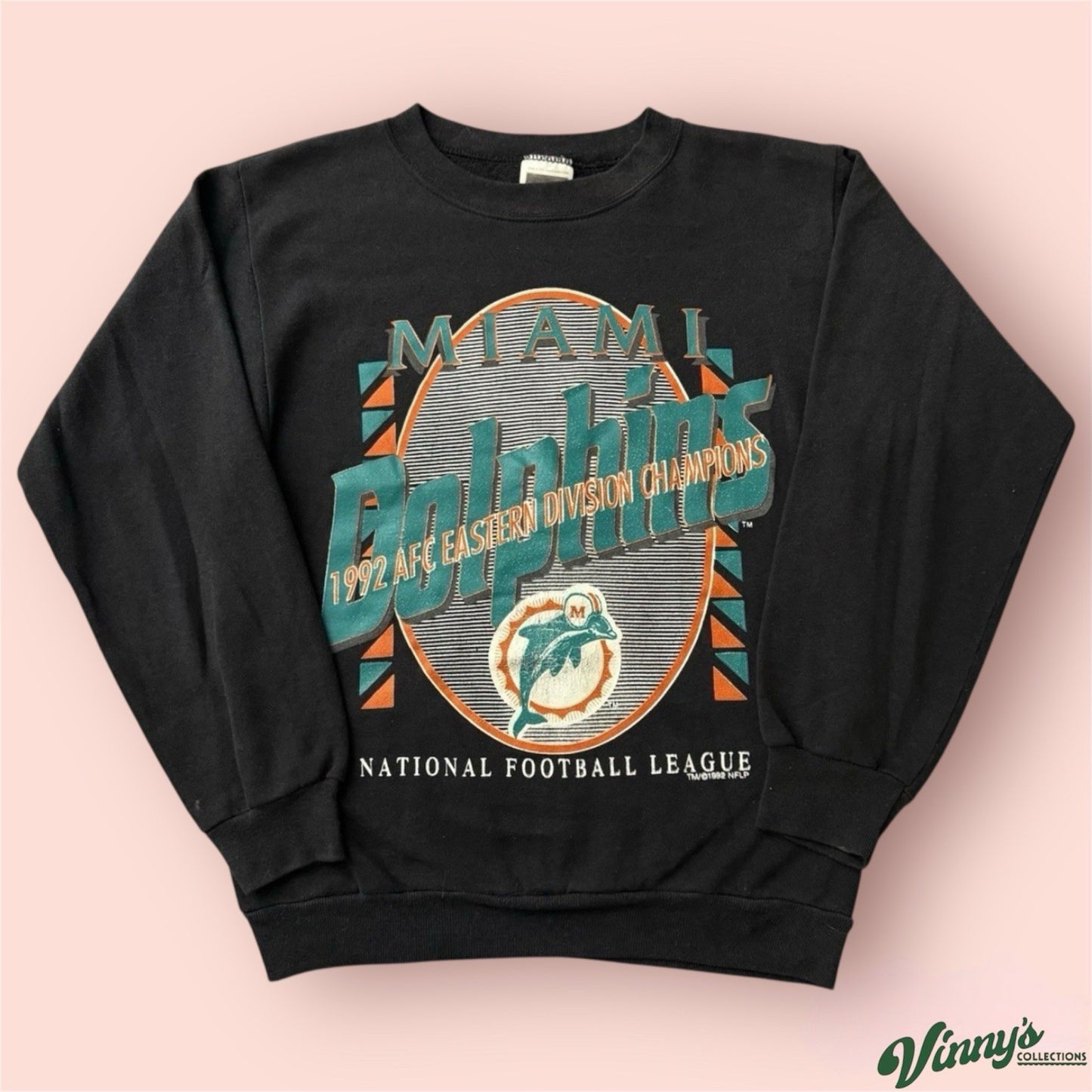 Vintage 1992 Tultex NFL Miami Dolphins Football Sweatshirt Mens Medium